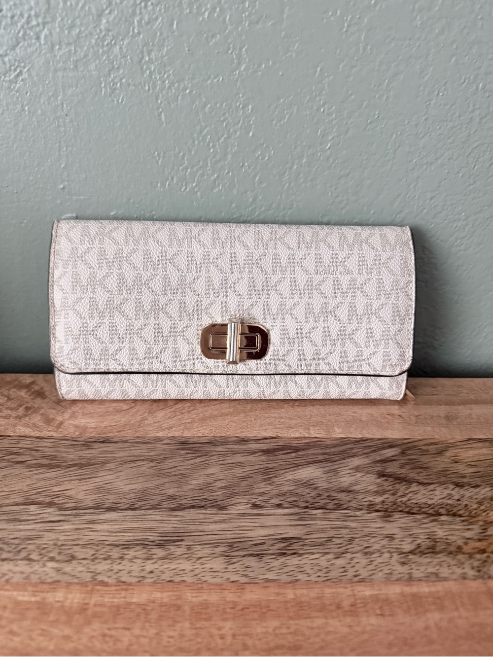 Michael Kors Cream Logo Turn-Lock Wallet
